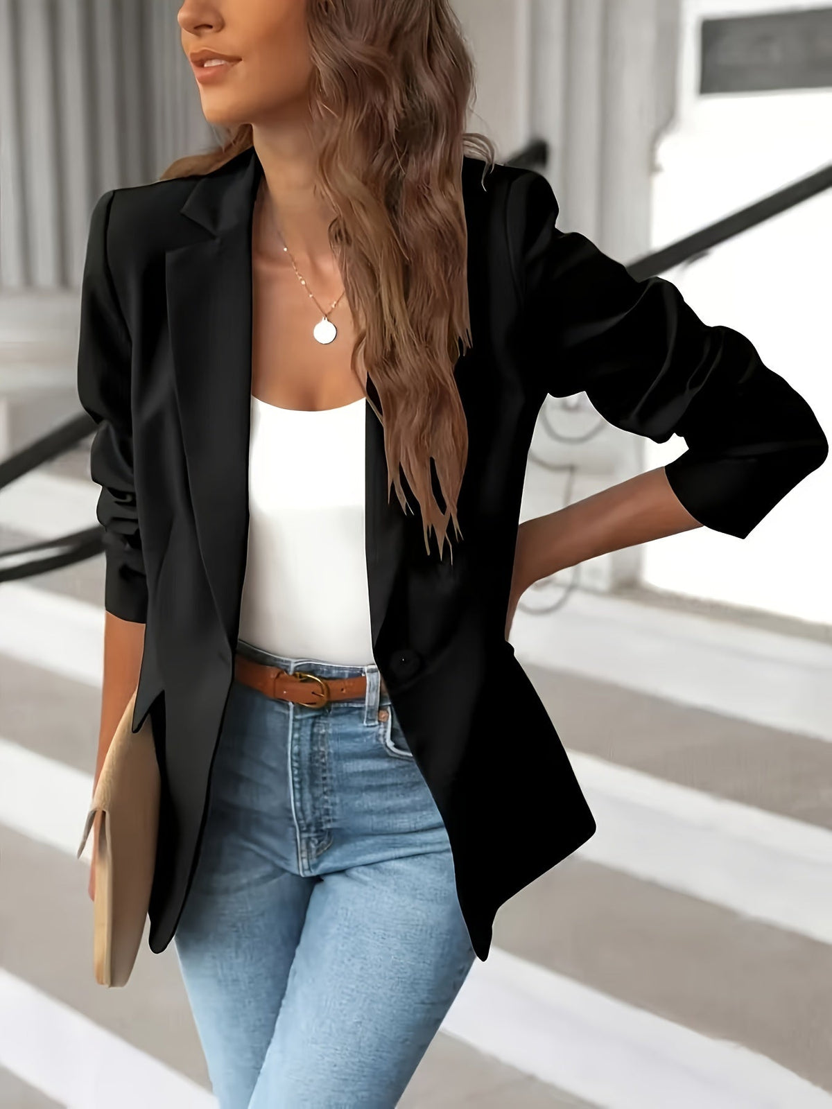 Christa One-Button Casual Blazer