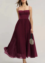 Leonie Pleated Corset Bustier Midi Dress