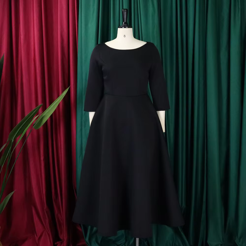Felicia Round Neck Midi Dress