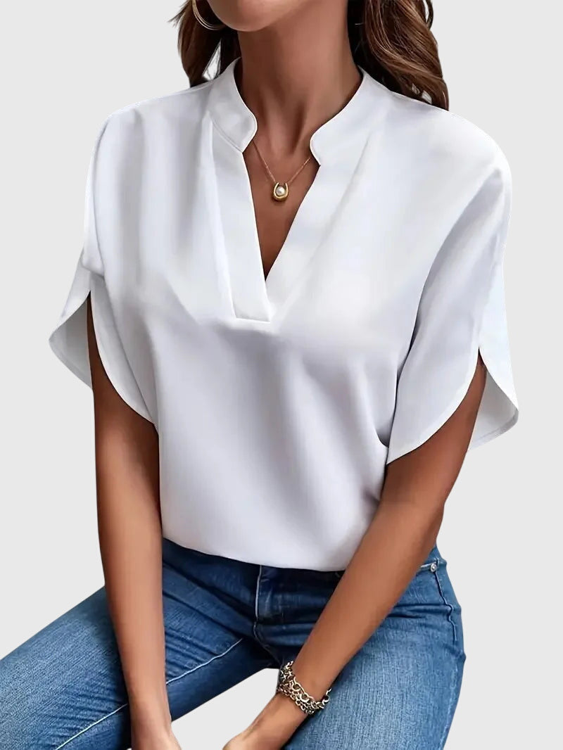 Beatrix | Soft And Elegant V-Neck Shirt, women's shirt – view 1