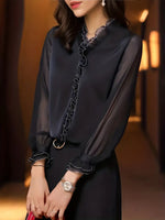 Felicia Elegant Ruffled Long-Sleeve Blouse