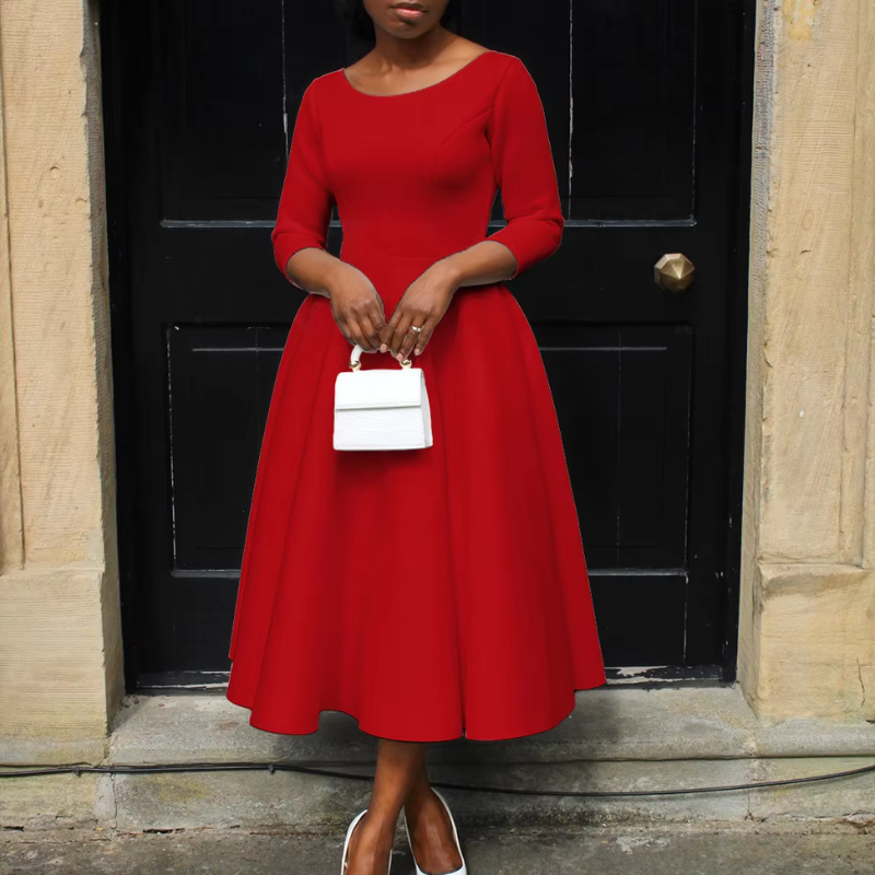 Felicia Round Neck Midi Dress