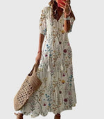 Michaela Boho V-Neck Maxi Dress
