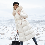Karin Belted Hooded Quilted Coat