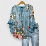 Viviane Floral Ruffle Sleeve Casual Top