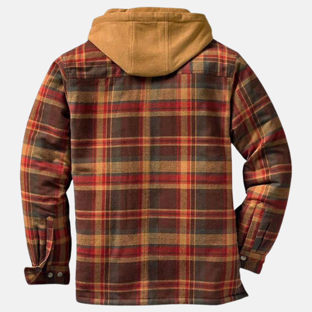 Erich Casual Warm Plaid Button Jacket