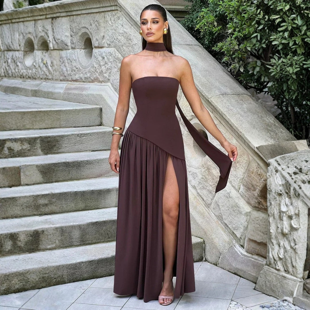 Sabina Asymmetric Wedding Guest Maxi Dress
