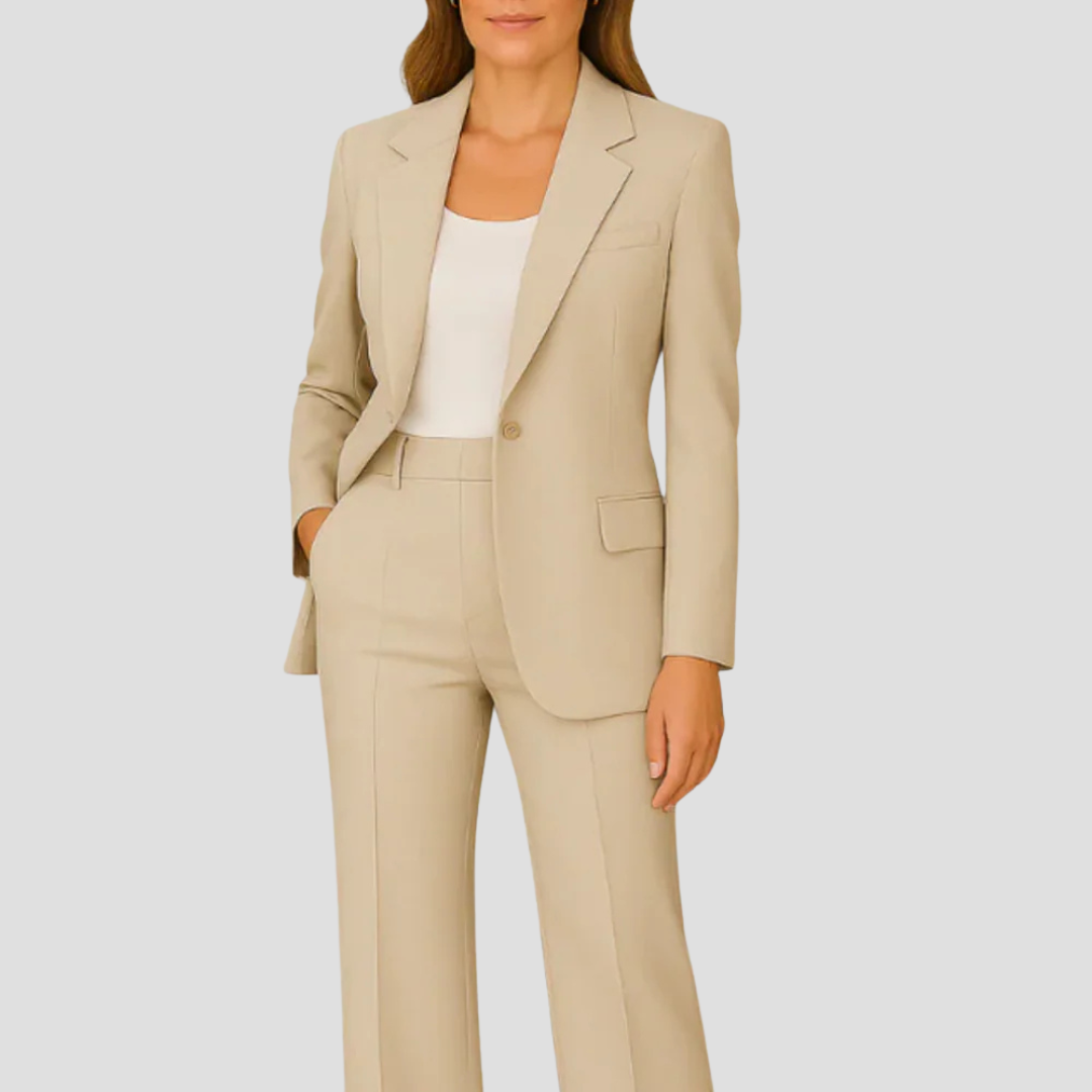 Laura Tailored Suit Set with Long Blazer and Trousers