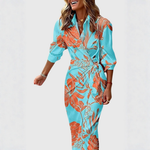 Gudrun Striped Wrap Midi Dress