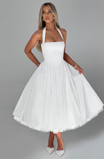 Lydia Halter Midi Wedding Guest Dress