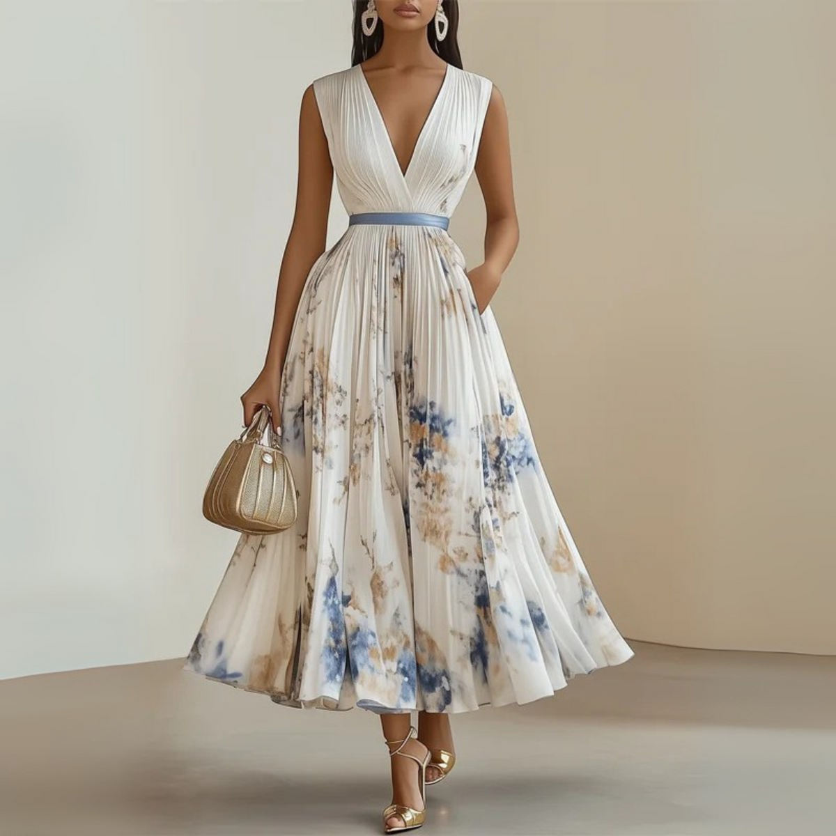 Claudia Flowing Sleeveless Summer Maxi Dress