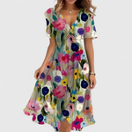 Helga Floral V-Neck Midi Dress