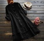 Katharina Linen Shirtdress with Asymmetric Hem