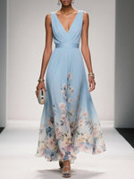 Carolin Floral Chiffon Summer Maxi Dress