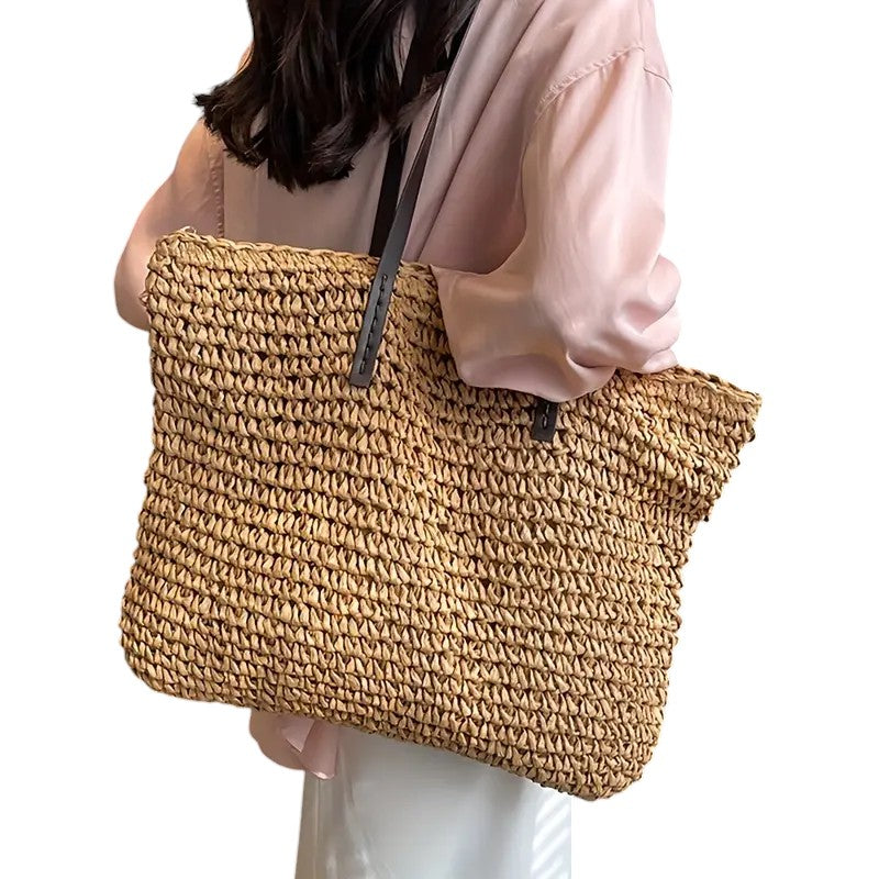 Laura Spacious Woven Beach Tote