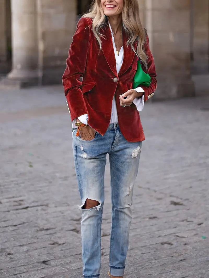 Sabina Classic One-Button Blazer
