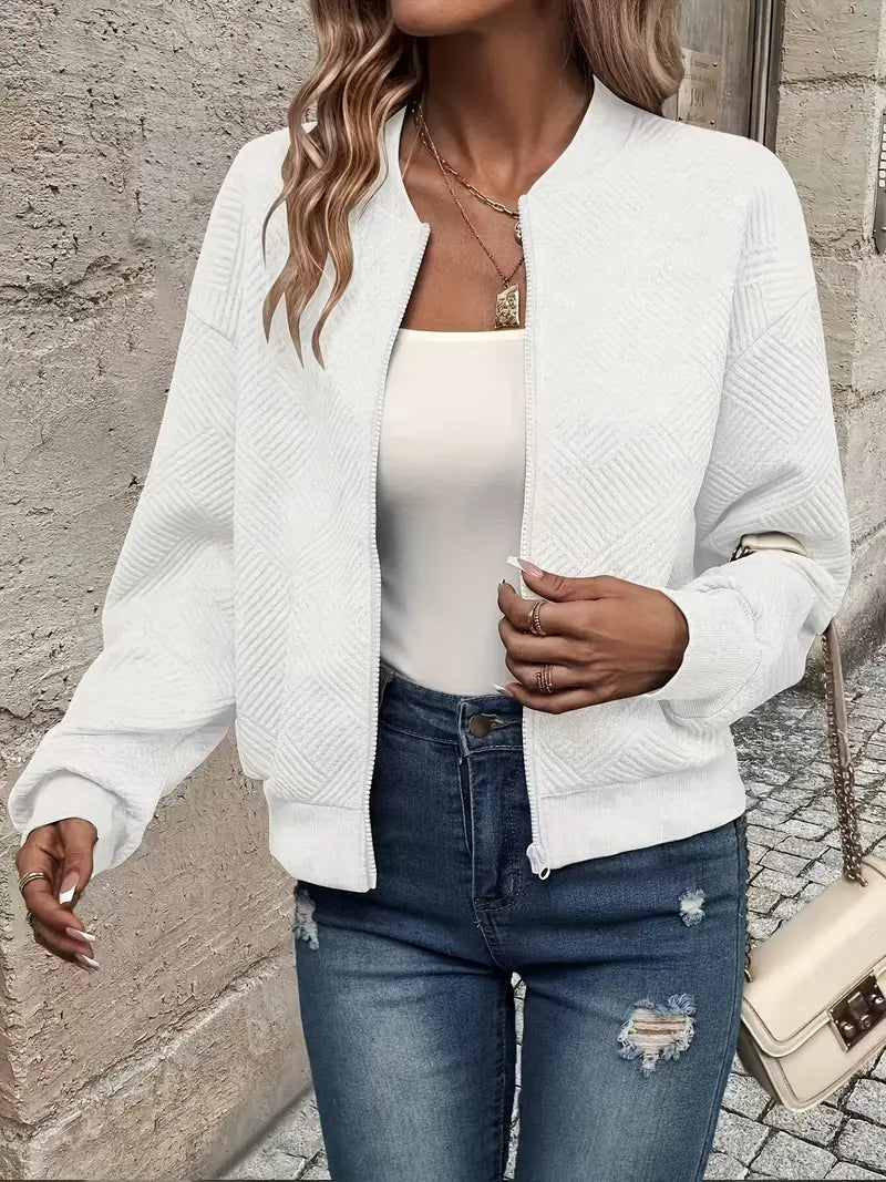 Jessica Textured Zip-Up Cardigan