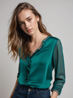 Felicia Elegant Ruffled Long-Sleeve Blouse