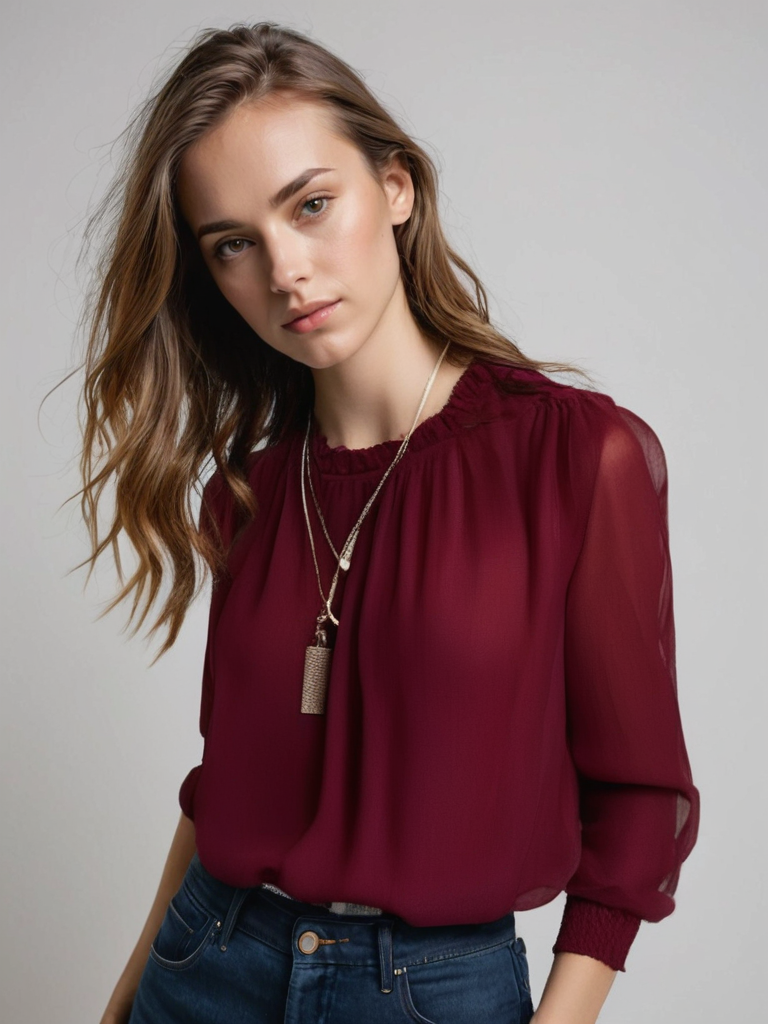 Felicia Elegant Ruffled Long-Sleeve Blouse