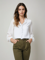 Felicia Elegant Ruffled Long-Sleeve Blouse