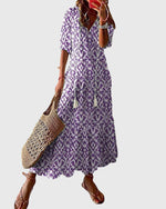 Michaela Boho V-Neck Maxi Dress