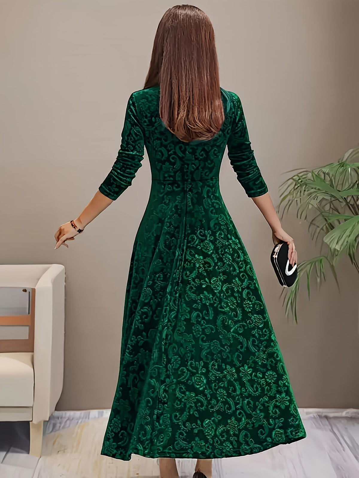 Karin Floral Velvet Occasion Dress