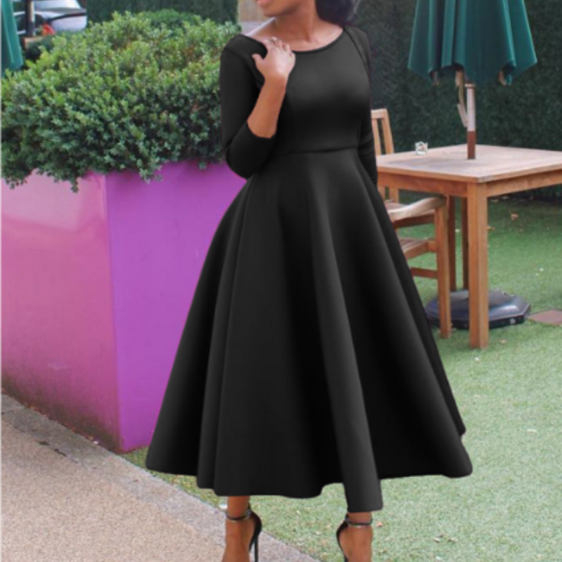 Felicia Round Neck Midi Dress