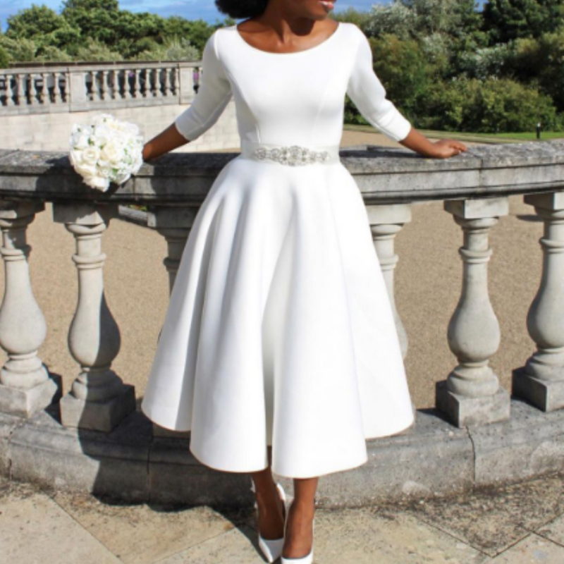 Felicia Round Neck Midi Dress