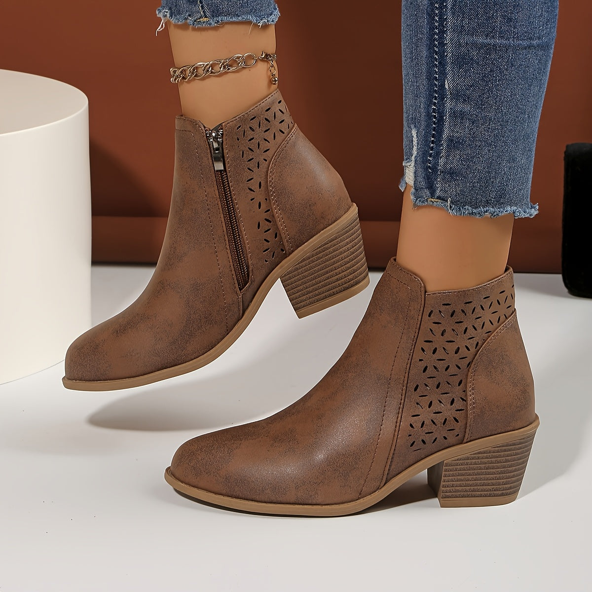 Greta Side-Zip Slip-On Ankle Boots
