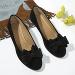 Maisie | Suede Bow Detail Wedge Ballet Flats
