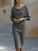 Jacqueline Batwing Sleeve Bodycon Midi Dress