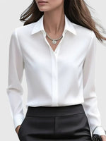 Anja Satin Button-Up Blouse