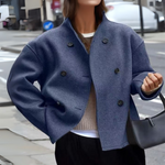 Bini | Stand Collar Long Sleeve Coat, women's coat – view 6