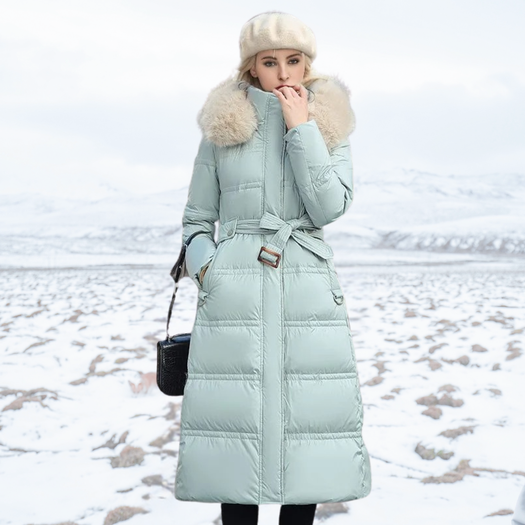 Karin Belted Hooded Quilted Coat