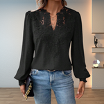 Isabella V-Neck Long-Sleeve Floral Blouse