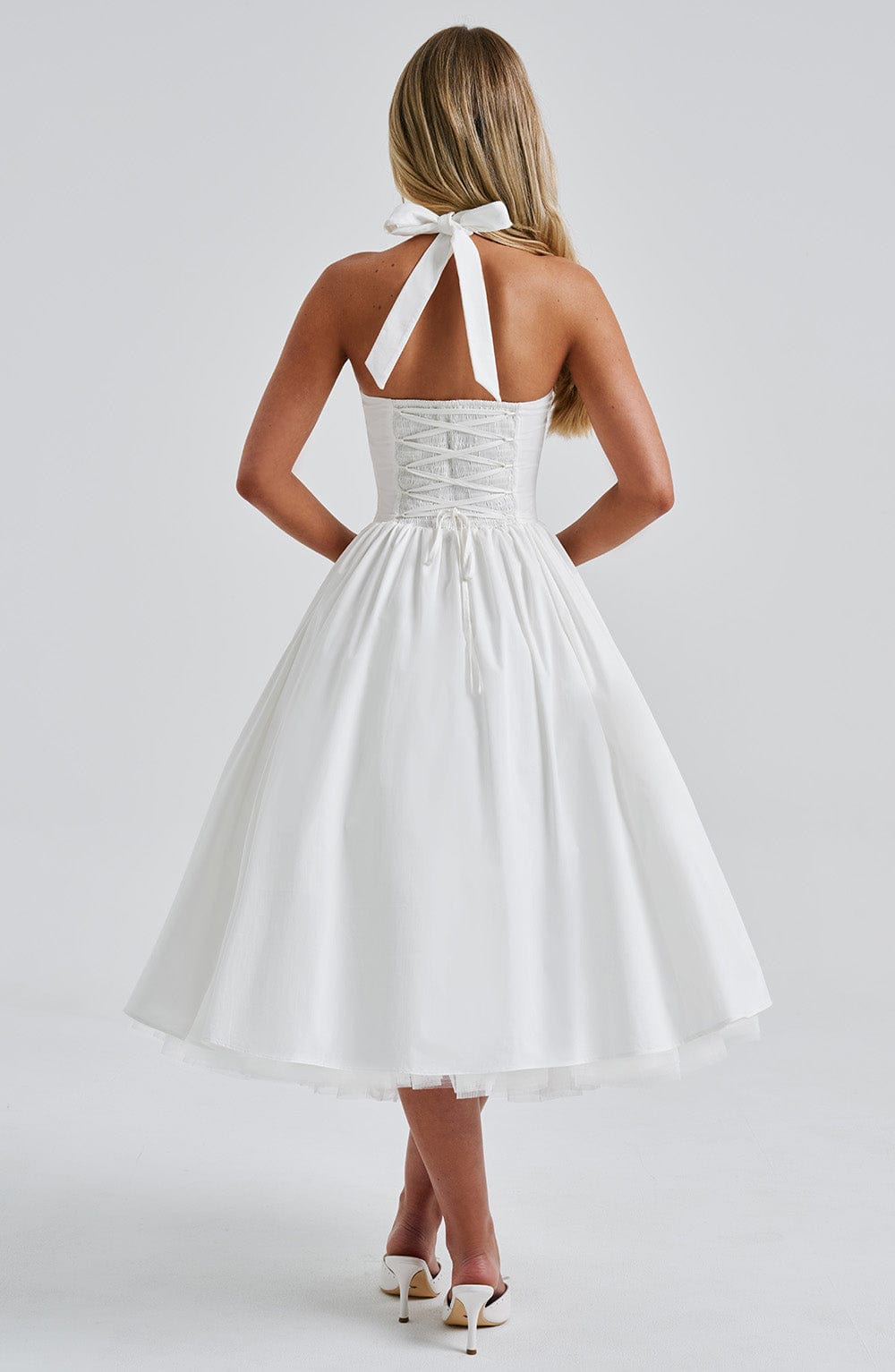 Lydia Halter Midi Wedding Guest Dress