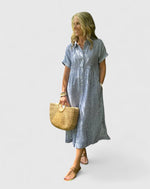 Maja Relaxed Striped Shirt Midi Dress