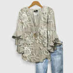 Viviane Floral Ruffle Sleeve Casual Top