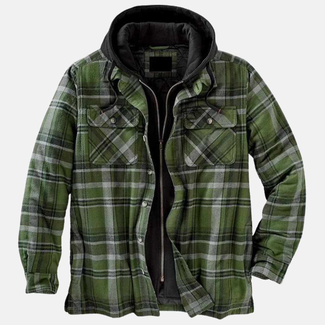 Erich Casual Warm Plaid Button Jacket