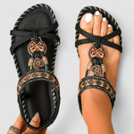 Viola Strappy Flat Open-Toe Sandals