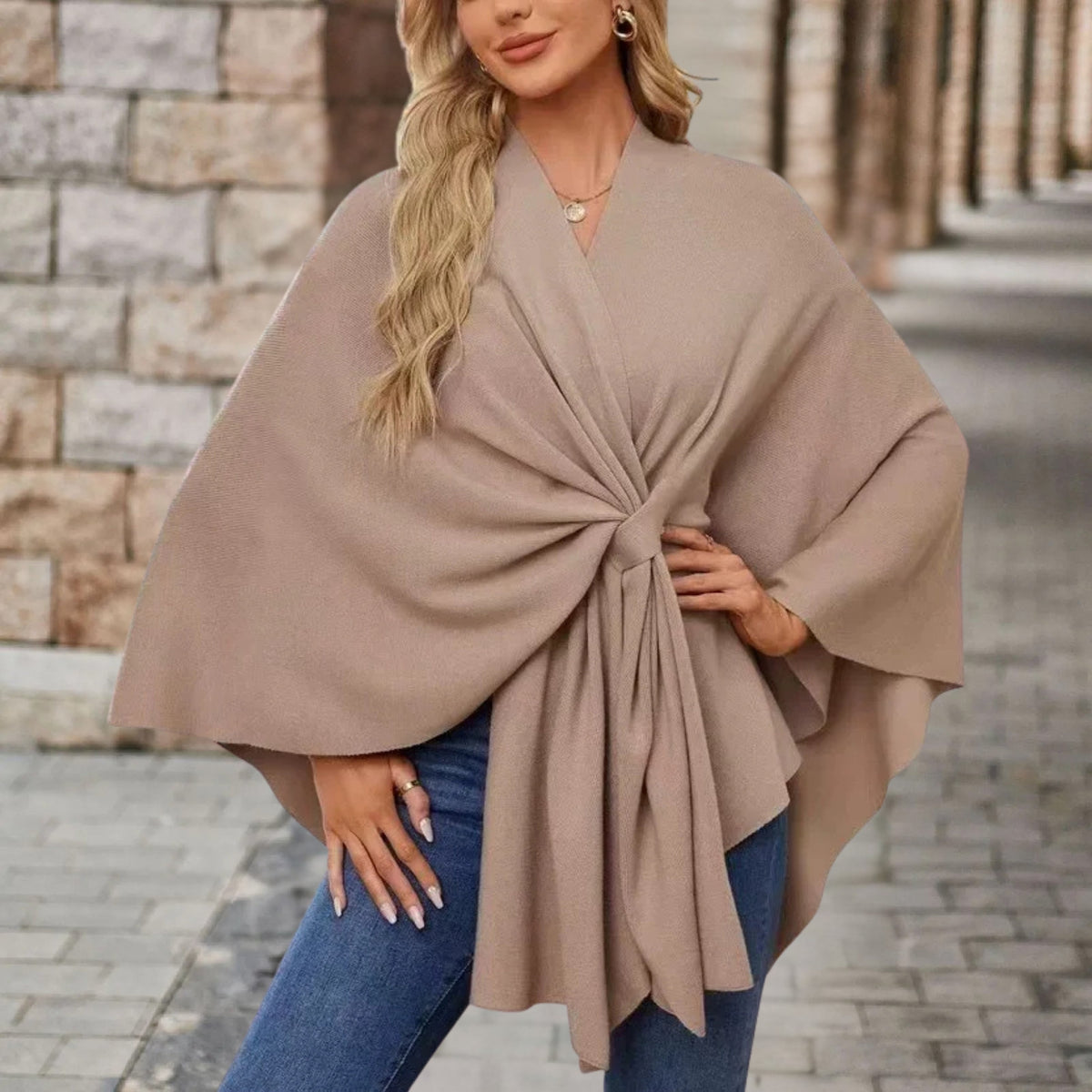 Veronika Cape-Style Top with Front Knot