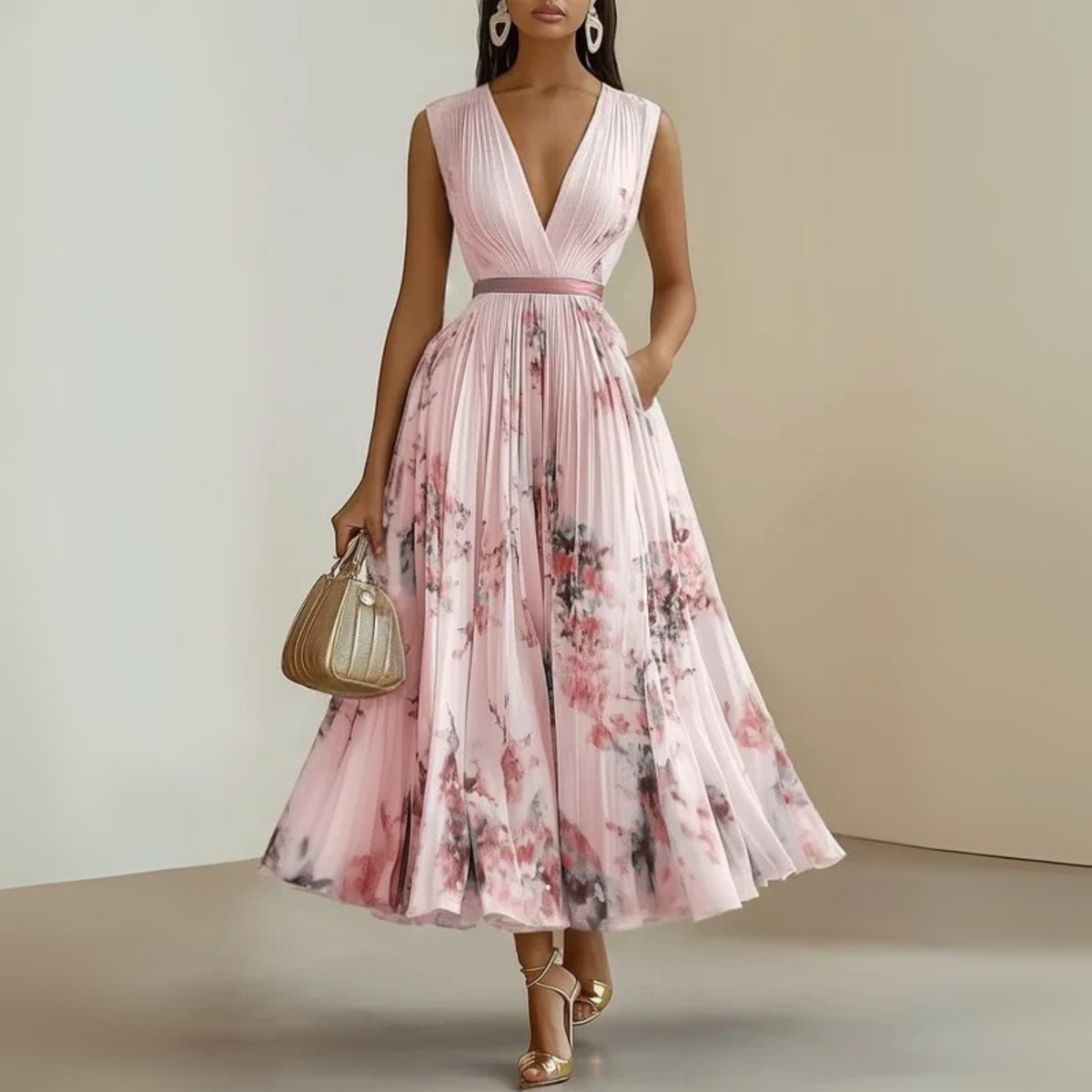 Claudia Flowing Sleeveless Summer Maxi Dress