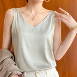 Yvonne Satin V-Neck Top