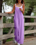 Elfriede Linen Wide-Leg Overall Jumpsuit