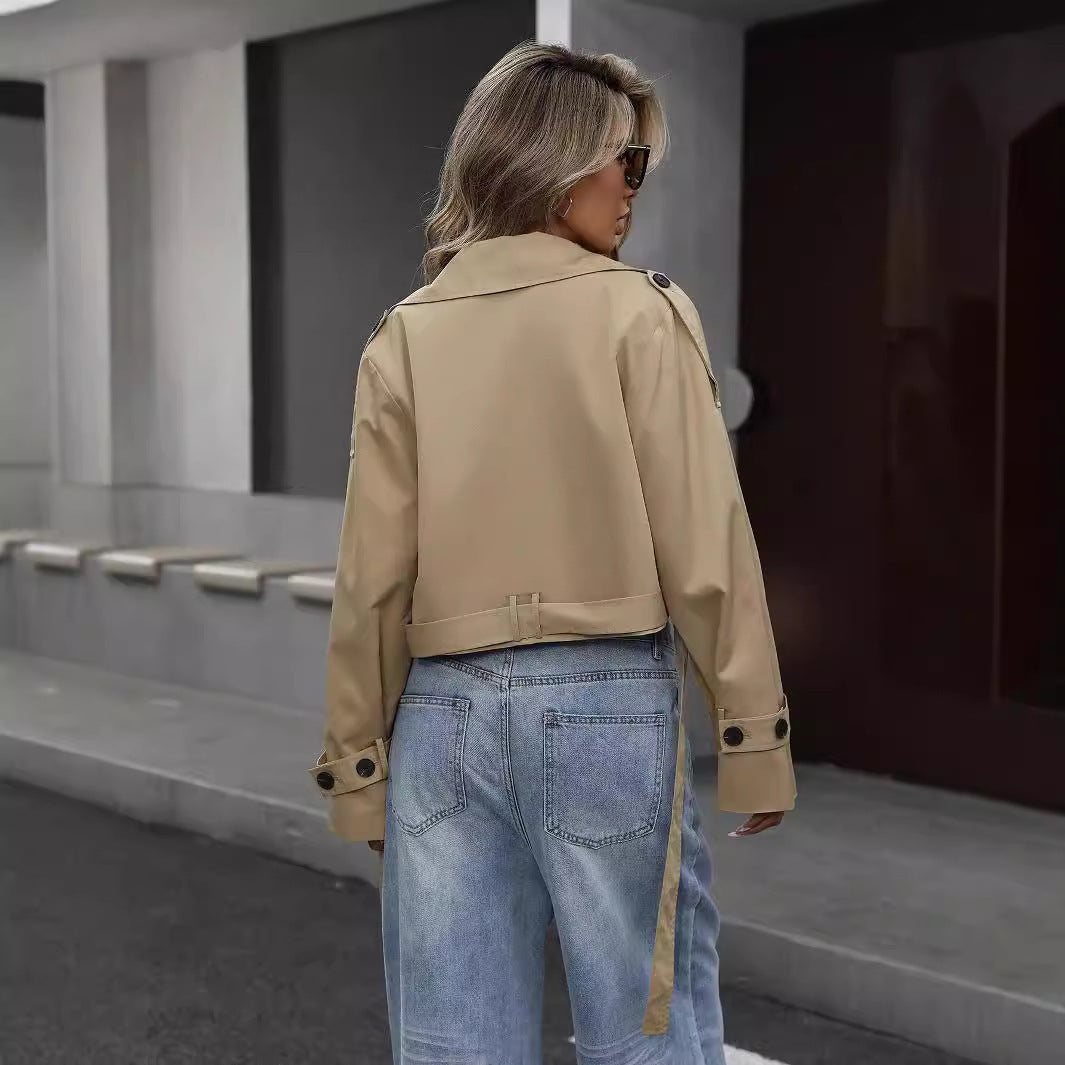 Karin Short Double-Breasted Trench Coat