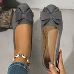 Maisie | Suede Bow Detail Wedge Ballet Flats