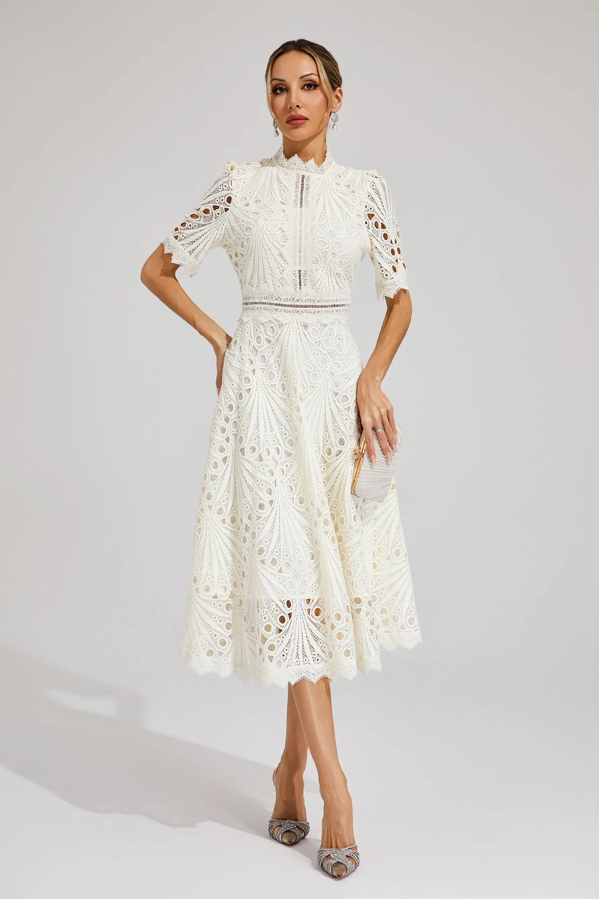 Jasmin Chic Lace Midi Dress