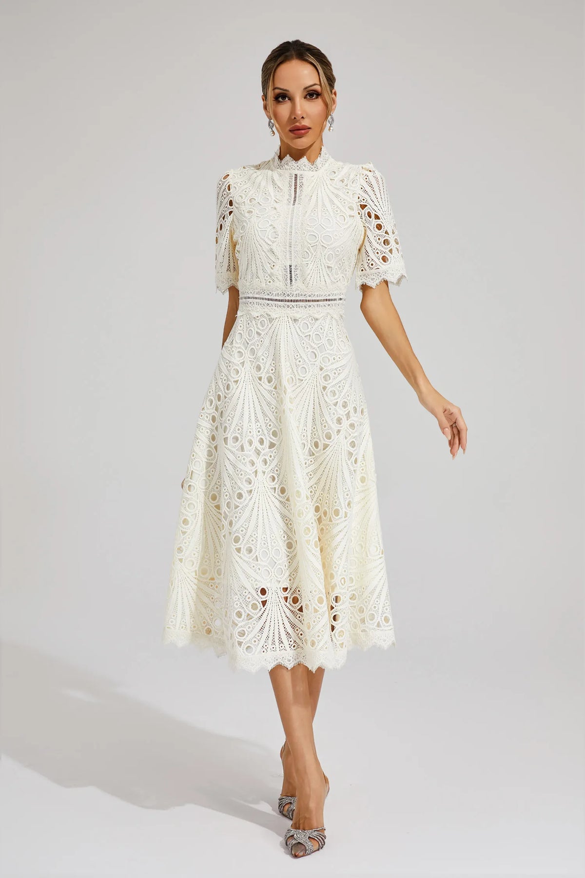 Jasmin Chic Lace Midi Dress
