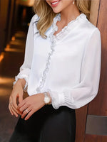 Felicia Elegant Ruffled Long-Sleeve Blouse