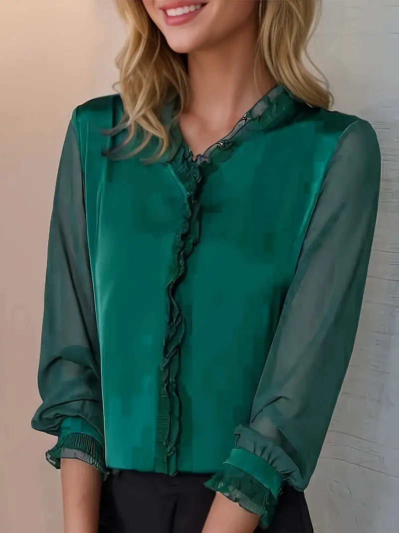 Felicia Elegant Ruffled Long-Sleeve Blouse